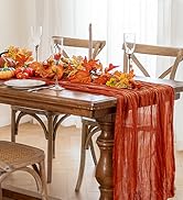 HOMEBROS Cheesecloth Table Runner, Boho Rustic, Sheer Wrinkled Cloth Runner Decor, 10 Ft, Terraco...