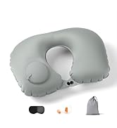 WYCWYQDR Adjustable Inflatable Neck Pillow, Inflatable Travel Pillow,Portable Inflatable Pillow U...