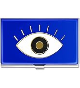 Swooflia Business Card Holder Case for Women Men Metal Blue Eye Slim Pocket Business Card Purse C...
