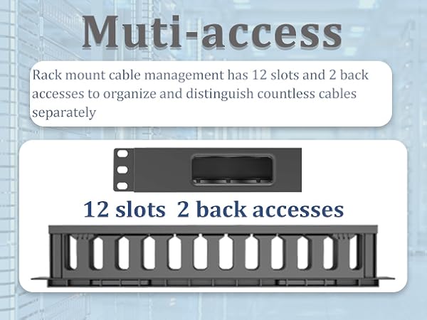 1U 19 inches plastic cable manager with cover