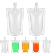 YARNOW Plastic Drinking Pouch 50 Pcs Plastic Flasks 3.5 Oz Plastic Flask Bags Plastic Drink Bag w...