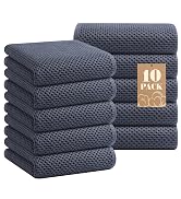 Homaxy 100% Cotton Waffle Weave Kitchen Towels, 10-Pack Ultra Soft Absorbent Dish Towels, Quick D...