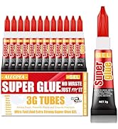 3 Gram (Pack of 12) Single use Super Glue Gel, Super Fast, Thick & Strong Adhesive Superglue, Cya...