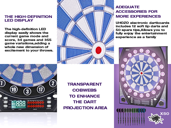 Electronic Dart Board with Bright Score Display
