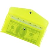 XiowDow Yellow Cash Envelope Wallet Budgeting System PVC Cash Stuffing Wallet Reusable Envelopes ...