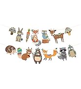 Kristin Paradise Tribal Woodland Banner, Forest Animals Party Sign, Wild Birthday Decorations, Fo...