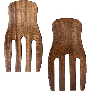 wooden salad tongs