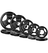 Yes4All Rubber Grip Plates for Barbell, 2-Inch Weight Plates for Weightlifting and Strength Train...