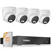 Anlapus 4K Security Camera System with AI Human/Vehicle Detection, 4Pcs 8MP Wired Indoor Outdoor ...