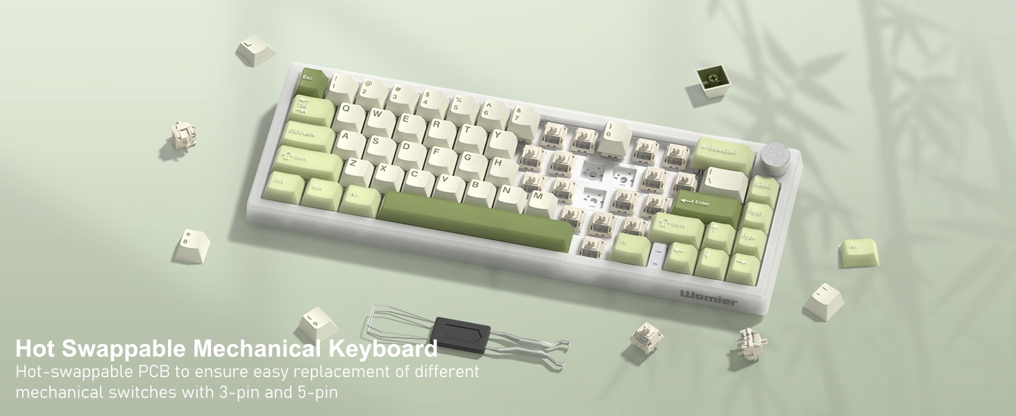 60% Gaming Keyboard Pink, QMK/VIA Creamy Mechanical Keyboard