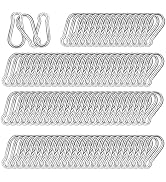 40 PCS 2'' Spring Snap Hook Carabiner, M5 3/16 Inch Galvanized Silver Steel Small Carabiner Clip,...