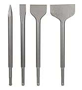 Sabre Tools SDS Plus 4-Piece Chisel Set, Thinset Scraping Bit 3” x 10” Thinset Scaling Chisel, Po...