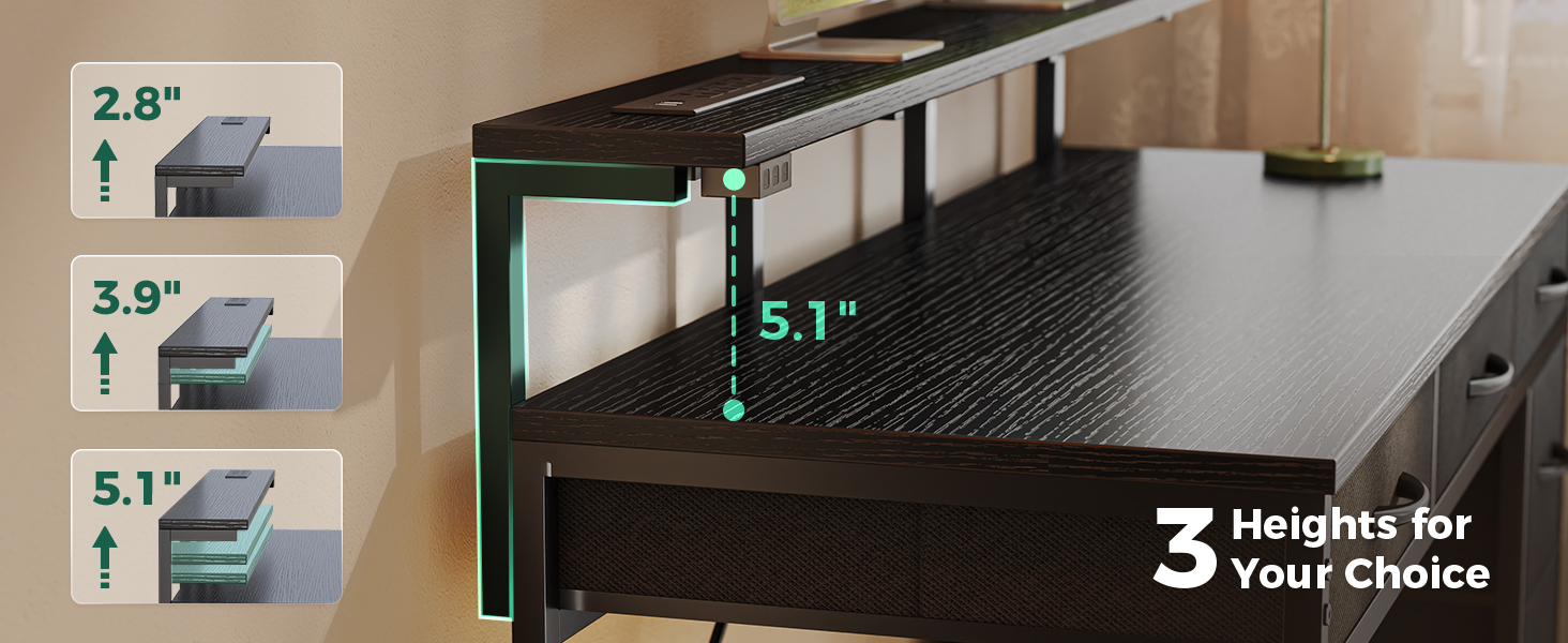 desk with monitor stand