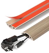 DELAMU Floor Cord Cover Self Adhesive Cord Hider, 5FT Cord Covers for Wires on Floor, Easy Cut Co...