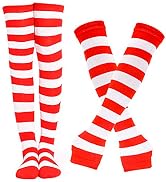 BigOtters Christmas Striped High Knee Socks, 2 Pairs Novelty Character Costumes Including Striped...