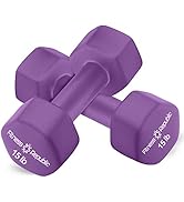 Fitness Republic Neoprene Dumbbell Set of 2, Non-Slip, Hex Shape, Free Weights Set for Muscle Ton...