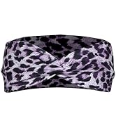 HODASHI Fashion Women Leopard Print Cross Elastic Headband Gym Hairband Hair Women's Fashion Head...