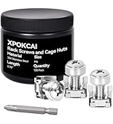 Xpokcai 120-Pack 304 Stainless Steel-M6*20mm Rack Mount Screws and Cage Nuts for Server Racks?Rou...