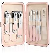 Manicure Set, 10 pcs High-Carbon Steel Nail Clippers Set, Portable Mini Manicure and Pedicure Kit...