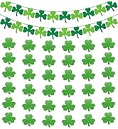 St Patricks Day Decorations St. Patricks Day Decor NO DIY 8Pcs Shamrock Clover Garland Hanging Fe...