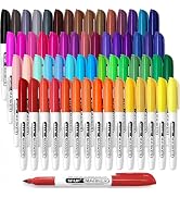 SFAIH 60 Colors Permanent Markers - Assorted Vibrant Colors, Quick Drying, Fade Resistant, Alcoho...