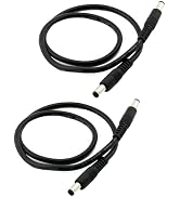 UpperFu 2pcs CCTV DC Power Plug 5.5mm x 2.5mm Male Plug to 5.5 x 2.5mm Male Adapter Connector Cab...