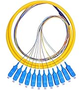 Eardion SC/UPC Fiber Optic Pigtail, 1.5 Meter 12 Strand Single Mode SC/UPC Square Head Fiber Opti...