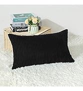 Artscope Cozy Striped Corduroy Pillow Covers Super Soft Decorative Oblong Throw Pillow Covers Cas...