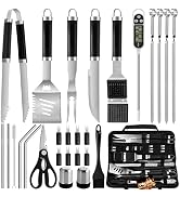 POLIGO 29 PCS BBQ Grill Accessories Stainless Steel BBQ Tools Grilling Tools Set with Storage Bag...