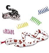Andiker Cat Catnip Toys and 4 Cat Spring Toys Set, 20in Long Snake Catnip Toys Durable Interactiv...