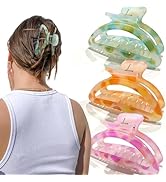 GQLV Big Flower Hair Claw Clips-3PCS Strong Hold Cute Hair Clips for Women/Girls,Nonslip Claw Cli...