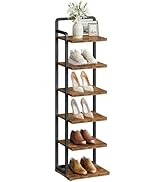 CHOEZON 6-Tier Vertical Shoe Rack, Narrow Shoe Tower, Corner Shoe Storage Organizer, Shoe Shelf, ...