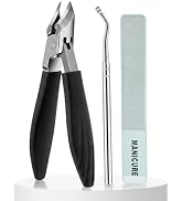 Nail Clippers, Upgrade Stainless Steel Wide Jaw Opening Anti-Splash Nail Clipper Set of 3-Piece B...