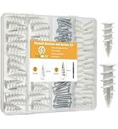 VGBUY Drywall Anchors and Screws kit Heavy Duty,124Pcs Screws and Plastic Wall Anchors for Drywal...