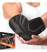 PhysFlex Elbow Brace 2 Pack for Tennis & Golfer's Elbow Pain Relief - Elbow Compression Sleeve fo...