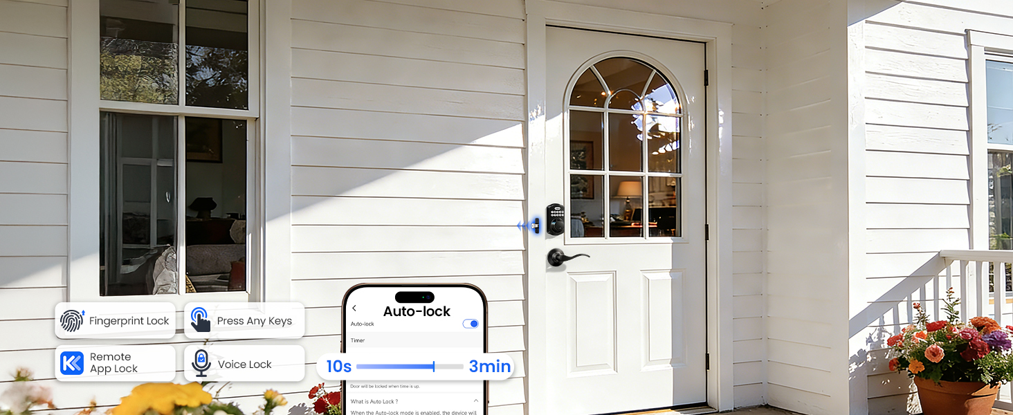 keyless entry door lock with handle
