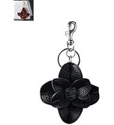Yzikema Genuine Leather Flower Keychain, Car Keyring Fob Boho Accessorie for Women Cute Keyring C...