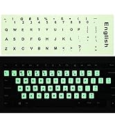 2PCS Pack Universal English Keyboard Stickers Glow in The Dark, Keyboard Letters Stickers for Com...