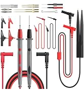 Proster Multimeter Leads Kit 24pcs - Test Leads Set with Replaceable Gold Plated Multimeter Test ...