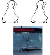 2Pcs White Funny Dog Moving Tail Decal Dog Windshield Wiper Sticker Cute Animal Puppy Car Sticker...