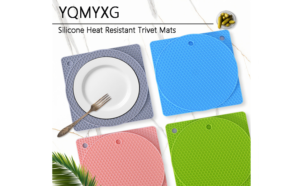 Silicone Trivet Mats Premium Heat Resistant Pot Holders,Trivets for Hot Dishes - Thick Hot Pads