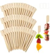 1000 Cocktail Picks, 3.5 IN Small Bamboo Skewers for Appetizers, Cupcake Topper Sticks, Flat Padd...