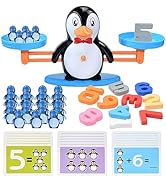 BAKAM Penguin Balance Scale & Number Counting Blocks Games for Kids Ages 3-5, Montessori Math Gam...