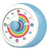 Noubnea Visual Timer for Kids, 60-Minute Silent Countdown Clock with Rainbow Disk, No Ticking Kit...
