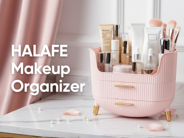 HALAFE Makeup Organizer with 2 Drawers
