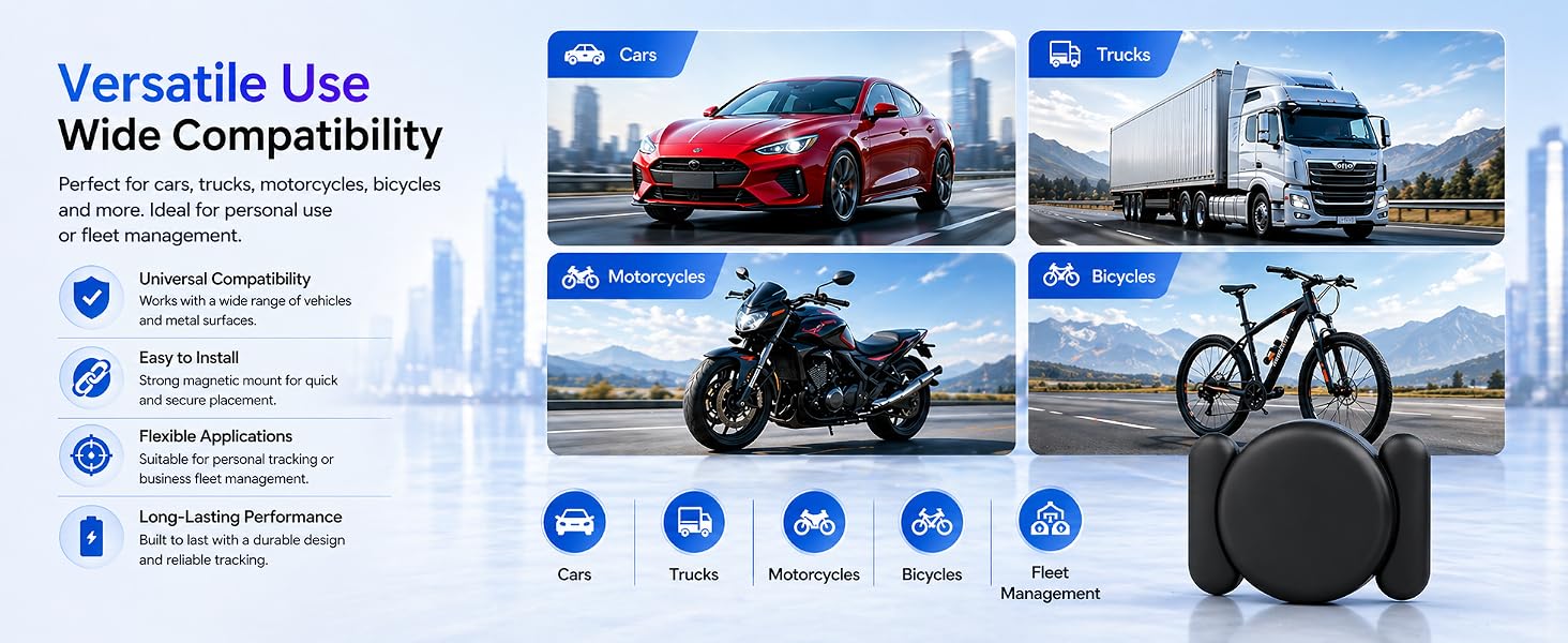 GPS Tracker for Vehicles,Magnetic Waterproof Car Tracker
