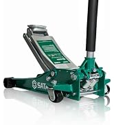 SATA 3-Ton (6,600 lb) Heavy-Duty Steel Floor Jack Ultra-Low Profile Design (2-11/16” Height) with...