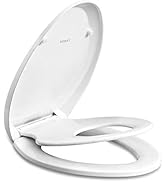 WSSROGY Elongated Toilet Seat with Built in Potty Training Seat, Magnetic Kids Seat and Cover, Sl...