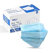 JMU 50 Pack 4-Ply ASTM Level 3 Face Masks Disposable, Medical Blue Face Masks for Adults