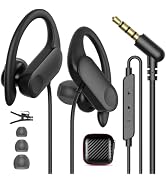 3.5mm Wired Earbuds Over Ear Buds for Kids Women 5FT Long Cord Plug in Headphones Earhook 3.5 mm ...